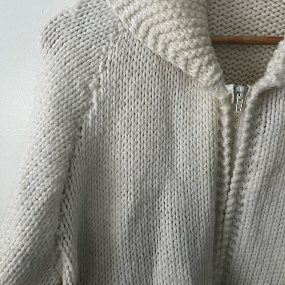 Vintage Hand Knit Wool Sweater with Sledding Design - Picture 5 of 15